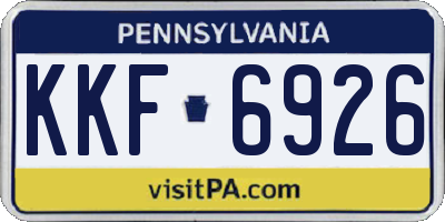 PA license plate KKF6926