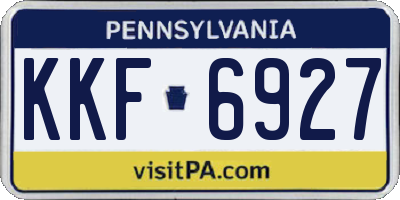 PA license plate KKF6927