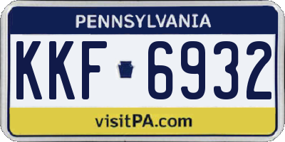PA license plate KKF6932