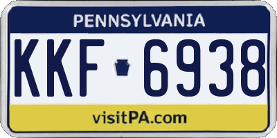 PA license plate KKF6938