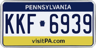PA license plate KKF6939