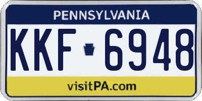PA license plate KKF6948