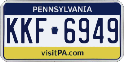 PA license plate KKF6949