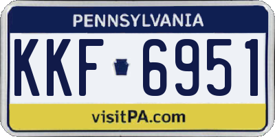 PA license plate KKF6951