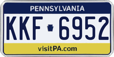 PA license plate KKF6952