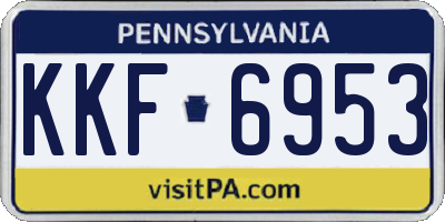 PA license plate KKF6953