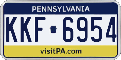 PA license plate KKF6954