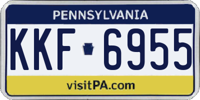 PA license plate KKF6955
