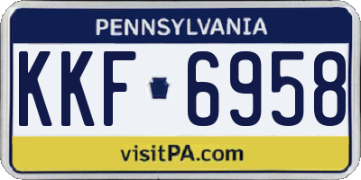PA license plate KKF6958