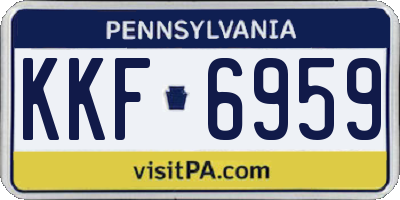 PA license plate KKF6959