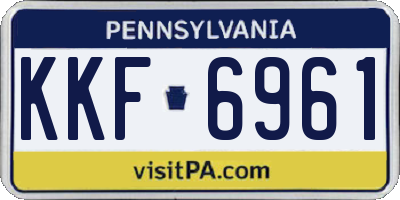PA license plate KKF6961