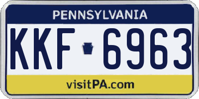 PA license plate KKF6963