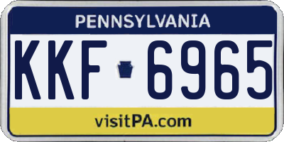 PA license plate KKF6965