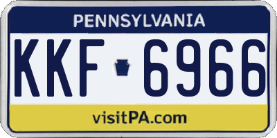 PA license plate KKF6966