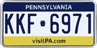 PA license plate KKF6971