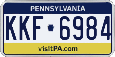 PA license plate KKF6984
