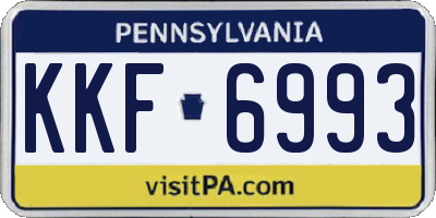 PA license plate KKF6993