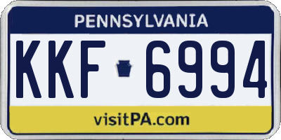 PA license plate KKF6994