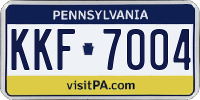 PA license plate KKF7004