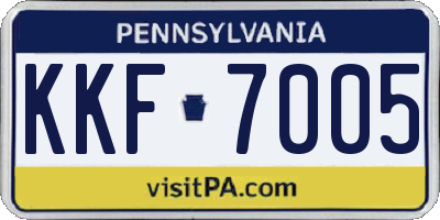 PA license plate KKF7005