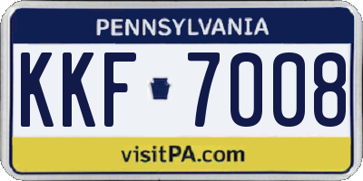 PA license plate KKF7008