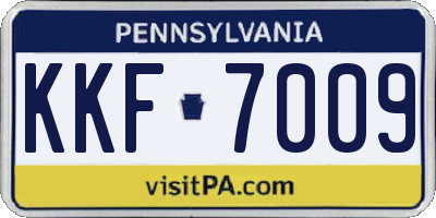 PA license plate KKF7009
