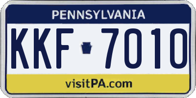 PA license plate KKF7010