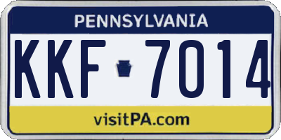 PA license plate KKF7014