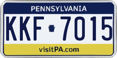 PA license plate KKF7015