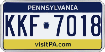 PA license plate KKF7018