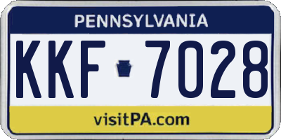 PA license plate KKF7028