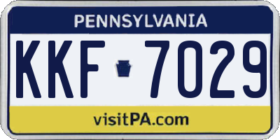 PA license plate KKF7029