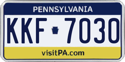 PA license plate KKF7030