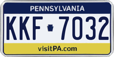 PA license plate KKF7032