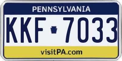 PA license plate KKF7033