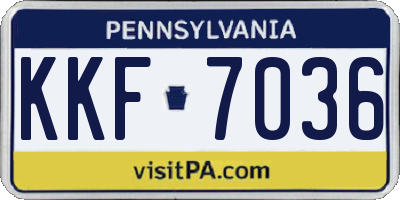 PA license plate KKF7036