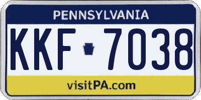 PA license plate KKF7038