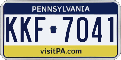 PA license plate KKF7041