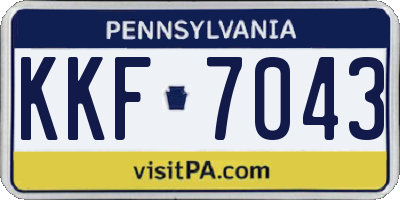 PA license plate KKF7043