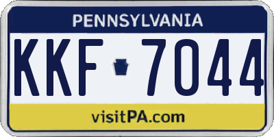 PA license plate KKF7044