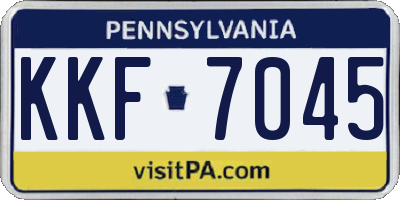 PA license plate KKF7045