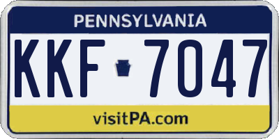 PA license plate KKF7047