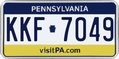 PA license plate KKF7049