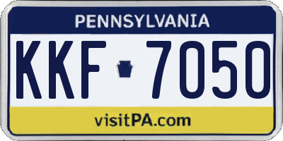PA license plate KKF7050