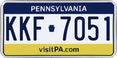 PA license plate KKF7051