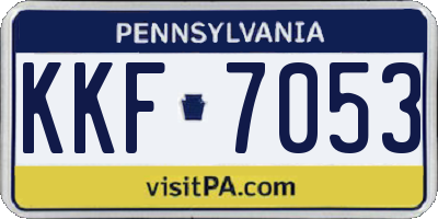 PA license plate KKF7053