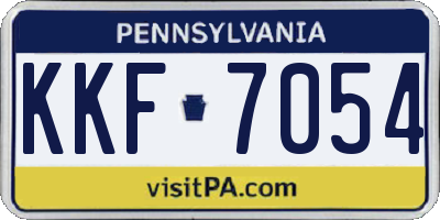 PA license plate KKF7054