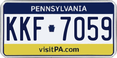 PA license plate KKF7059