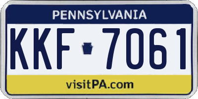 PA license plate KKF7061