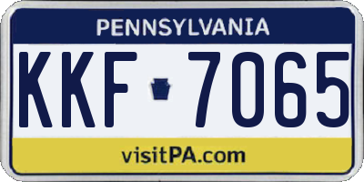 PA license plate KKF7065